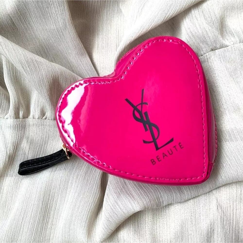 Yves Saint Laurent Pink Heart-Shaped Makeup Bag - Picture 6 of 7